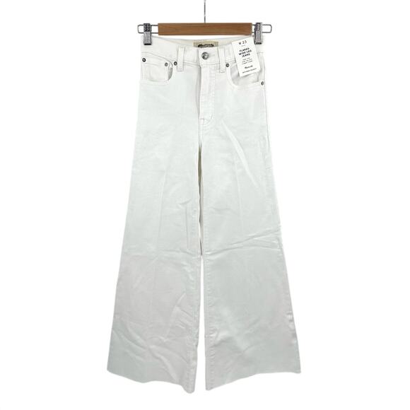 Madewell Flared Wide-Leg Crop Jeans in pure white Size 23 - Picture 4 of 10